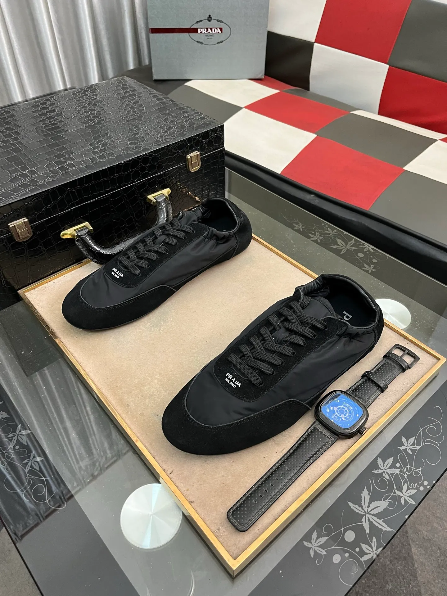 Men's shoes 💰500⌚️⌚️【PRADA】Prada - high-end quality original order 🔍🔍🔍 casual sports shoes - Upper: 🔝Nappa calfskin, brand high mercerized canvas, shoe body brand metal fasteners, tongue silk screen brand logo - Lining: water-dyed cowhide - Outsole: ultra-light TPU foam; molded outsole -Ultra-high quality control and fine workmanship: outstanding (high-end, extravagance, class) -Size: 38-446️⃣colors available